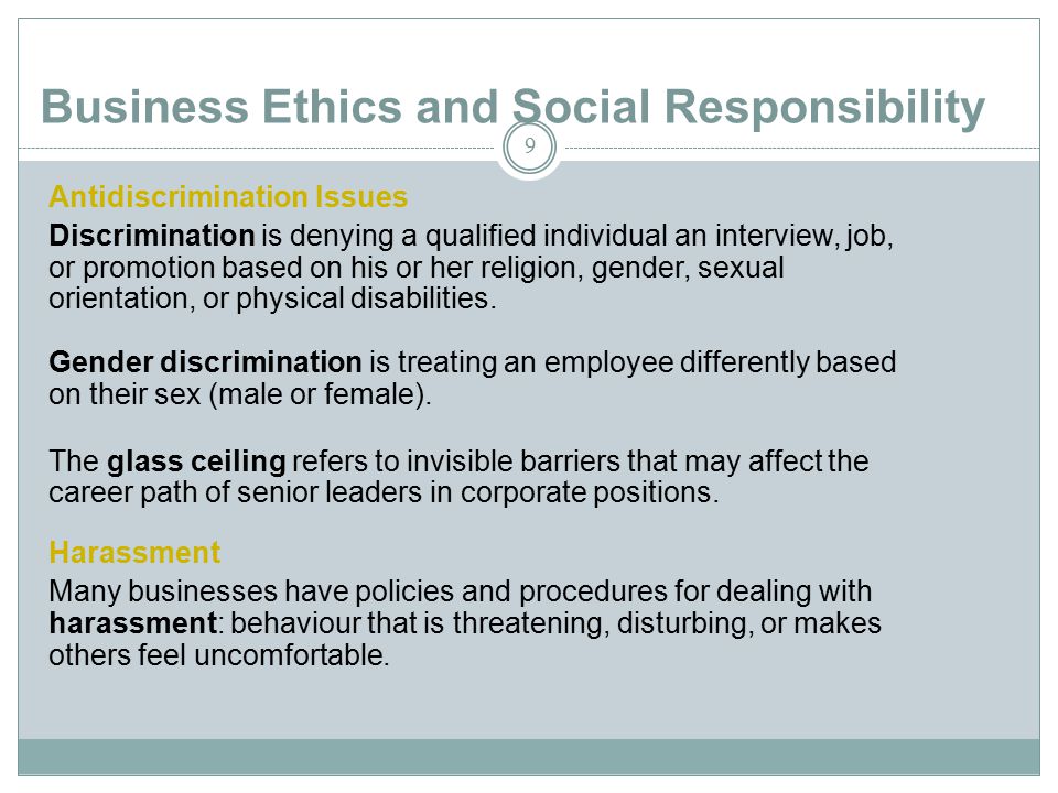Ethical Discrimination in the Workplace